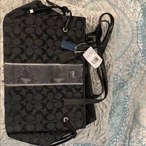 Coach bag Black and gray with python print